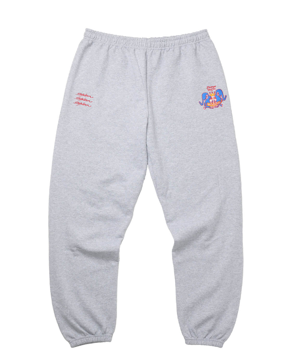 安齋肇 × SANZOU SWET PANTS - GRAY x RED - – sanzou tokyo