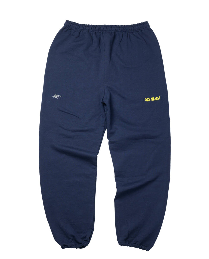 安齋肇 × SANZOU SWET PANTS - NAVY x YELLOW - – sanzou tokyo