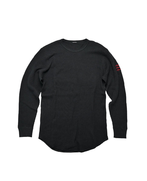 SANZOU 3Lines Thermal long sleeve -BLACK×Red-