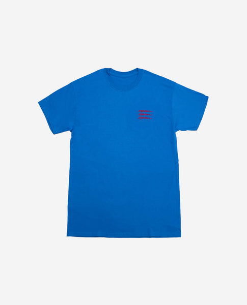 SANZOU 3LINES SHORTSLEEVE - BLUE×Red -
