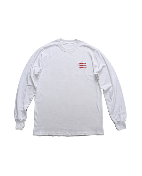 SANZOU 3LINES LONGSLEEVE - WHITE×Red -