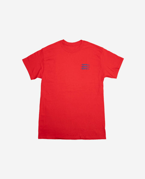 SANZOU 3LINES SHORTSLEEVE - RED×Blue -