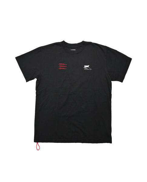 WHR×SANZOU Whale Tail Short Sleeves -BLACK×Red-