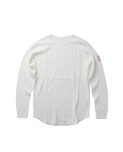 SANZOU 3Lines Thermal long sleeve -WHITE×Red-