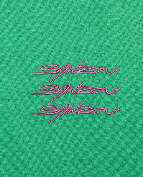 【SALE 30%】SANZOU 3LINES SHORTSLEEVE - GREEN×Pink -