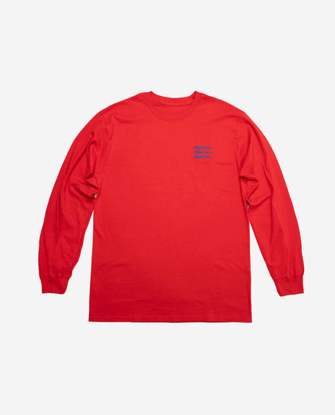 SANZOU 3LINES LONG SLEEVE - RED×Blue -