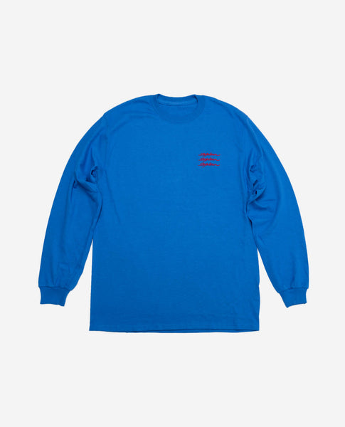 SANZOU 3LINES LONG SLEEVE - BLUE×Red -